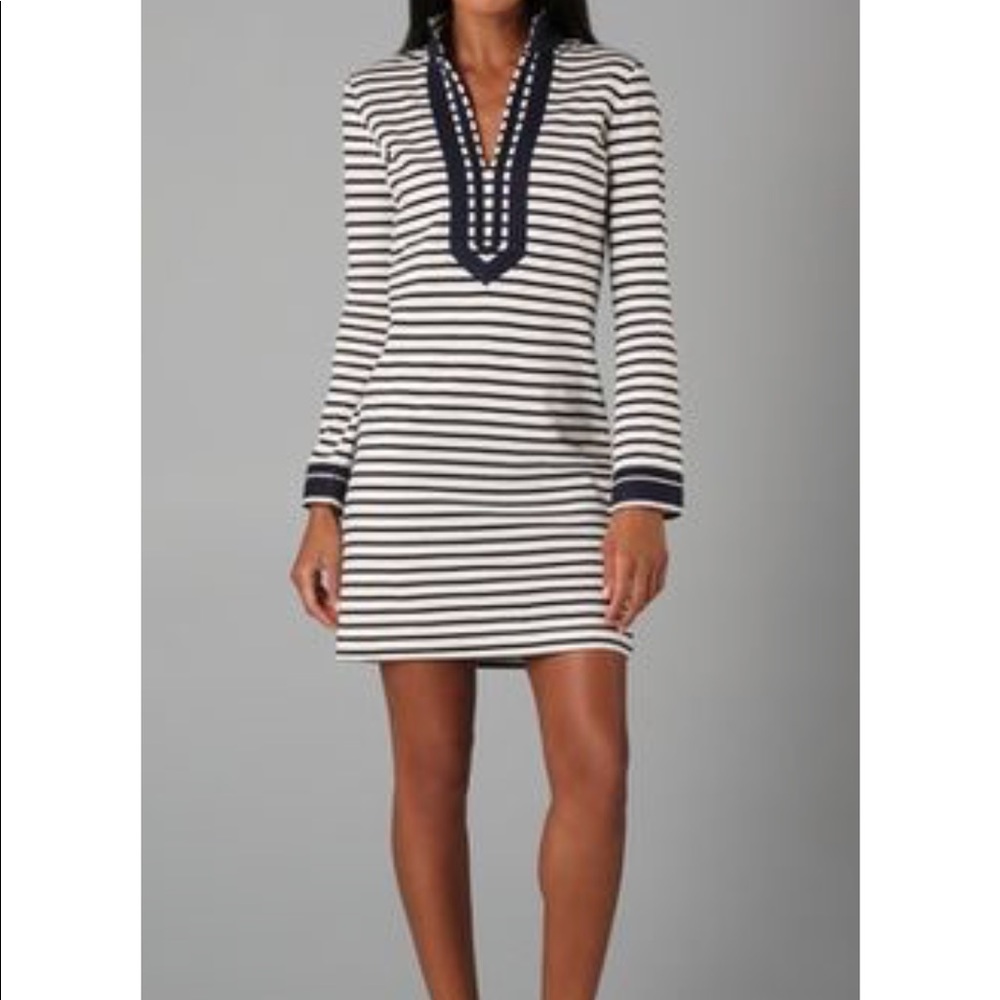 🌴Tory Burch navy/white striped cotton tunic dress